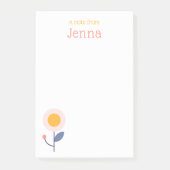 Moderne Minimalistische Retro-Flora Post-it Klebezettel (Vorderseite)