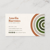 Moderne Minimalistische Retro Geometric Circles 70 Visitenkarte (Vorderseite)