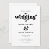 Moderne Minimalistische Retro Lässige Foto Hochzei Einladung (Vorne/Hinten)