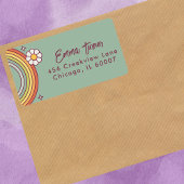 Moderne Minimalistische Retro-Regenbogenflachkarte Mitteilungskarte