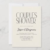 Moderne Minimalistische Retro-Typografie-Paare-Dus Einladung (Vorderseite)