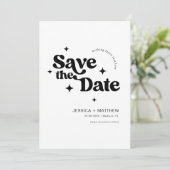Moderne Minimalistische Retro-Typografie Save the  Save The Date (Stehend Vorderseite)