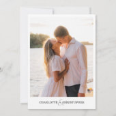 Moderne Minimalistische romantische Einfache Hochz Einladung (Rückseite)