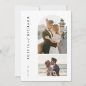 Moderne Minimalistische romantische Foto Hochzeit Einladung (Vorderseite)