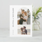 Moderne Minimalistische romantische Foto Hochzeit Einladung (Stehend Vorderseite)