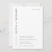 Moderne Minimalistische romantische Foto Hochzeit Einladung (Rückseite)