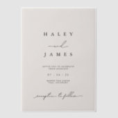 Moderne Minimalistische romantische Hochzeit Pergament Einladungen (Vorderseite)