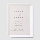 Moderne Minimalistische romantische Hochzeit Pergament Einladungen (Versetzt)