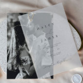 Moderne Minimalistische romantische Hochzeit Pergament Einladungen