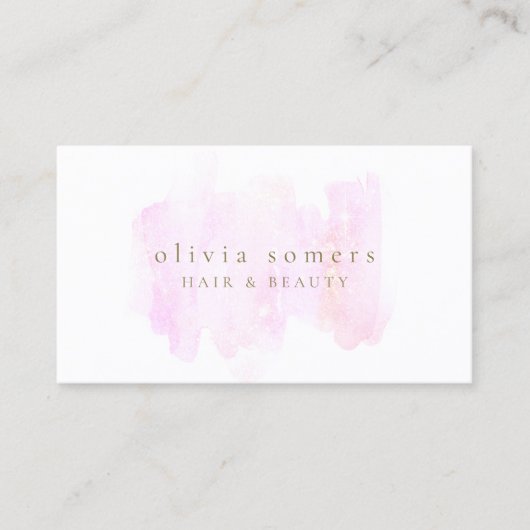 Moderne Minimalistische Rosa Aquarellfarben Schönh Visitenkarte (Vorderseite)