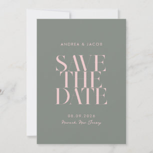 Moderne Minimalistische Rosa-Chic-Hochzeit Save The Date