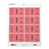 Moderne, Minimalistische, rosa Dropper-Flascheneti (Vorne)