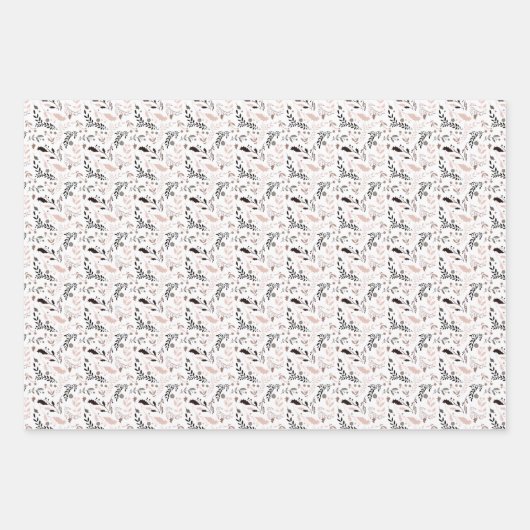 Moderne Minimalistische Rosa & Grau Weihnachtsfarb Geschenkpapier Set (Vorderseite 2)