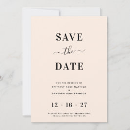 Moderne Minimalistische Rosa Hochzeit rettet das D Save The Date