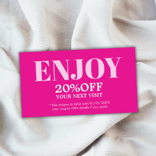 Moderne Minimalistische Rosa Rose Fett Schönheit Rabattkarte