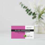 Moderne Minimalistische rosa und schwarze Visitenk Visitenkarte (Stehend Vorderseite)