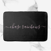 Moderne, Minimalistische Rosa- und Schwarzkastenra Badematte