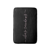 Moderne, Minimalistische Rosa- und Schwarzkastenra Badematte (Vorderseite Vertikal)