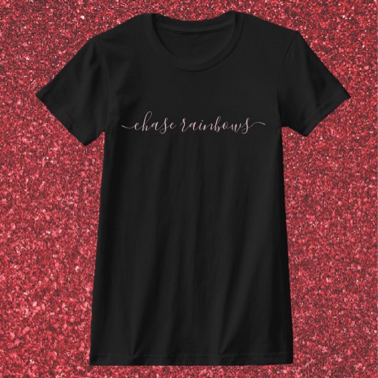Moderne, Minimalistische Rosa- und Schwarzkastenra T-Shirt