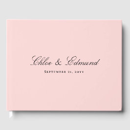 Moderne minimalistische rosafarbene Hochzeit Gästebuch