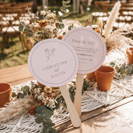 Moderne Minimalistische Rose Boho Blume Wedding Fächer