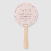 Moderne Minimalistische Rose Boho Blume Wedding Fächer (Rückseite)