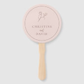 Moderne Minimalistische Rose Boho Blume Wedding Fächer (Vorderseite)