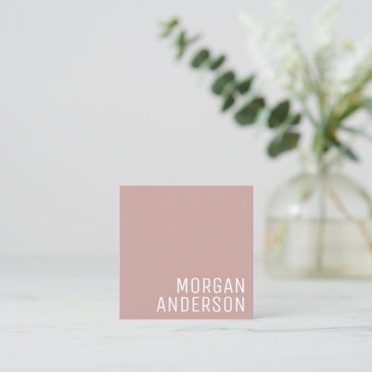 Moderne Minimalistische Rose für Berufliches Foto Quadratische Visitenkarte (Stehend Vorderseite)