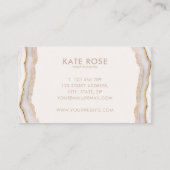 Moderne Minimalistische Rose Gold Glitzer Agate Visitenkarte (Rückseite)