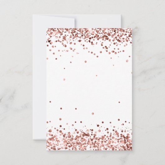 Moderne Minimalistische Rose Gold Glitzer Script Save The Date (Rückseite)