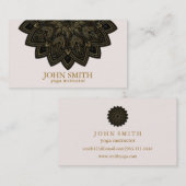 Moderne Minimalistische Rose Gold Lotus Yoga Instr Visitenkarte (Vorne/Hinten)