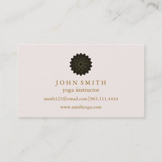 Moderne Minimalistische Rose Gold Lotus Yoga Instr Visitenkarte (Rückseite)