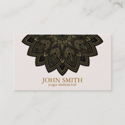Moderne Minimalistische Rose Gold Lotus Yoga Instr Visitenkarte (Vorderseite)