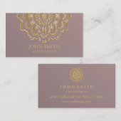 Moderne Minimalistische Rose Gold Lotus Yoga Instr Visitenkarte (Vorne/Hinten)