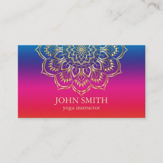 Moderne Minimalistische Rose Gold Lotus Yoga Instr Visitenkarte (Vorderseite)