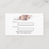 Moderne Minimalistische Rose Gold Washes Makeup Ar Empfehlungskarte (Rückseite)