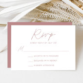 Moderne Minimalistische Rose-Hochzeit RSVP Karte