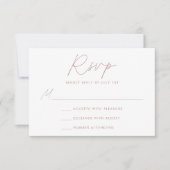 Moderne Minimalistische Rose-Hochzeit RSVP Karte (Vorderseite)