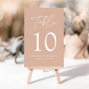 Moderne Minimalistische Rosé-Hochzeit Tischnummer