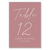 Moderne Minimalistische Rose-Hochzeit Tischnummer (Rückseite)