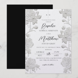 Moderne minimalistische Rosenweiße und schwarze Ho Einladung