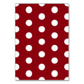 Moderne Minimalistische Rot-Weiß-Hochzeit Tischnummer (Rückseite)