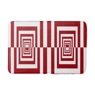 Moderne minimalistische rote Geometrie Badematte