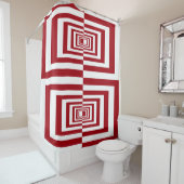 Moderne minimalistische rote Geometrie Duschvorhang (Beispiel)