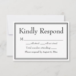 Moderne Minimalistische RSVP-Karte an den Grenzen Dankeskarte