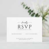 Moderne minimalistische RSVP-Karte mit freundliche Save The Date (Stehend Vorderseite)