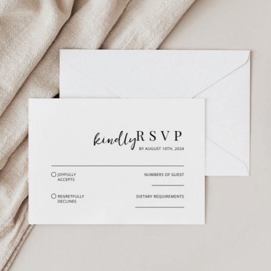 Moderne Minimalistische RSVP-Karte Mitteilungskarte