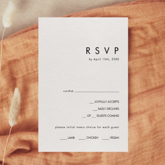 Moderne Minimalistische RSVP-Karte RSVP Karte