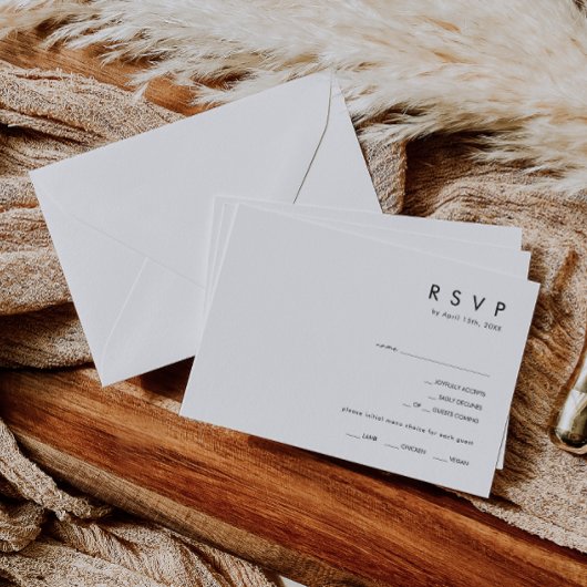 Moderne Minimalistische RSVP-Karte RSVP Karte