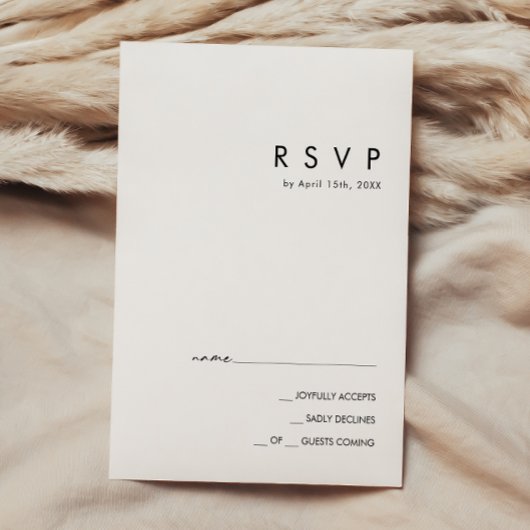 Moderne Minimalistische RSVP-Karte RSVP Karte